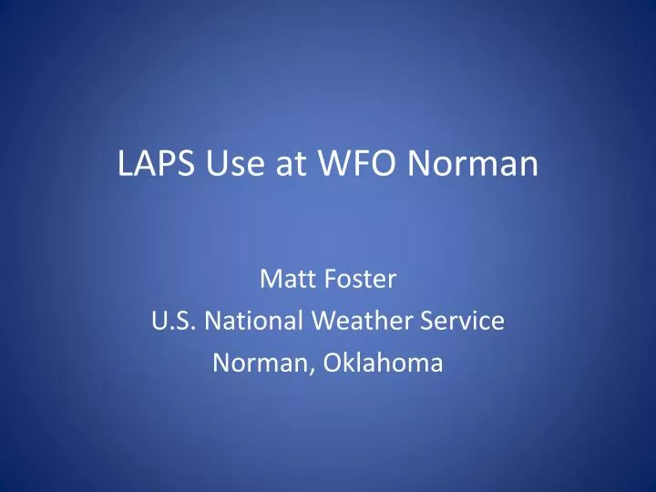 laps use at wfo norman