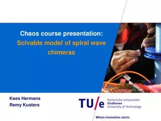 Chaos course presentation: Solvable model of spiral wave chimeras