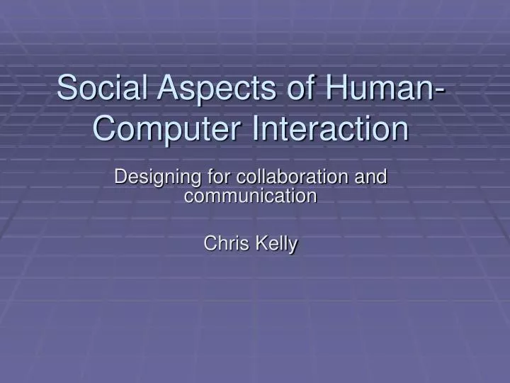social aspects of human computer interaction