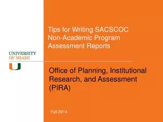 Tips for Writing SACSCOC Non-Academic Program Assessment Reports