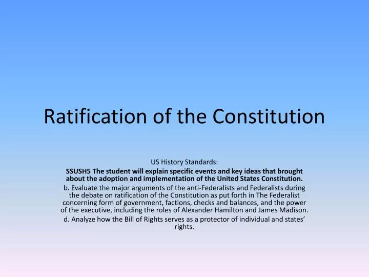 ratification of the constitution