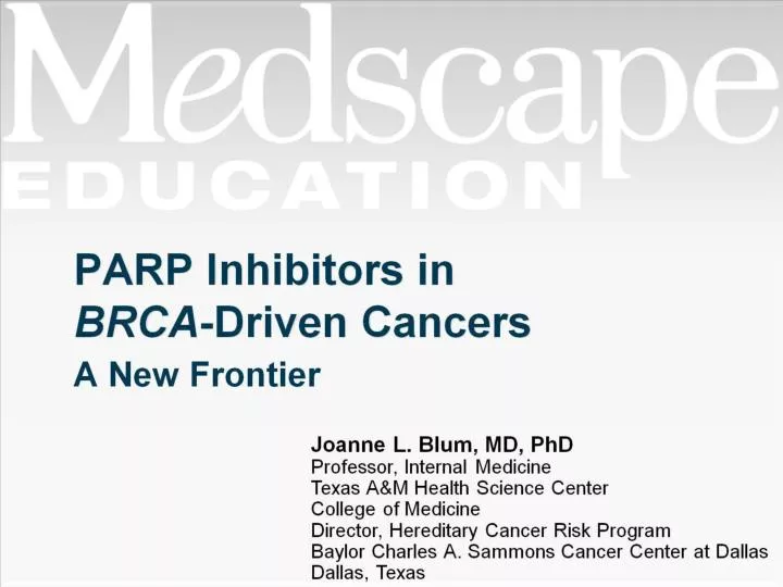 parp inhibitors in brca driven cancers