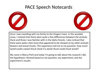 PACE Speech Notecards