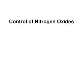 Control of Nitrogen Oxides