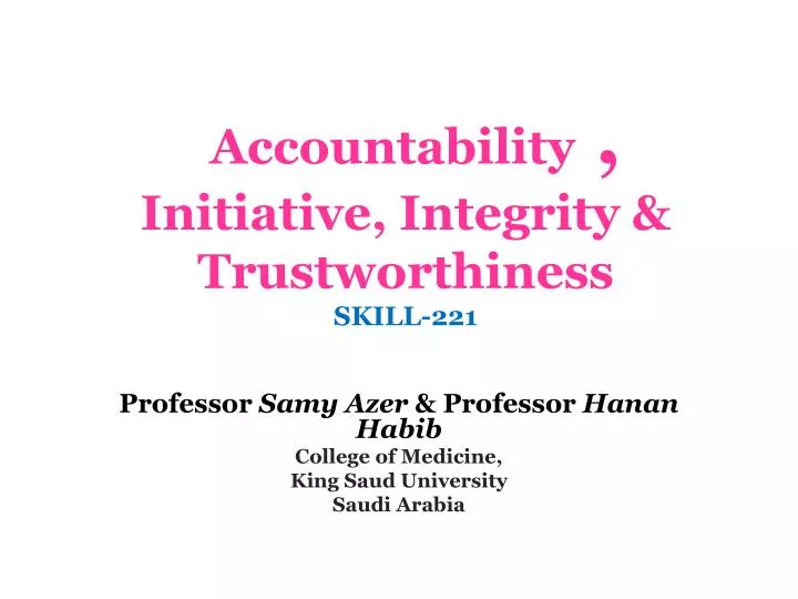 accountability initiative integrity trustworthiness skill 221
