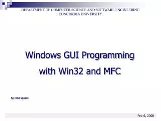Windows GUI Programming with Win32 and MFC