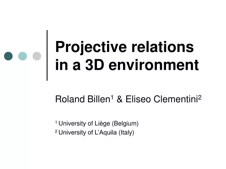 projective relations in a 3d environment