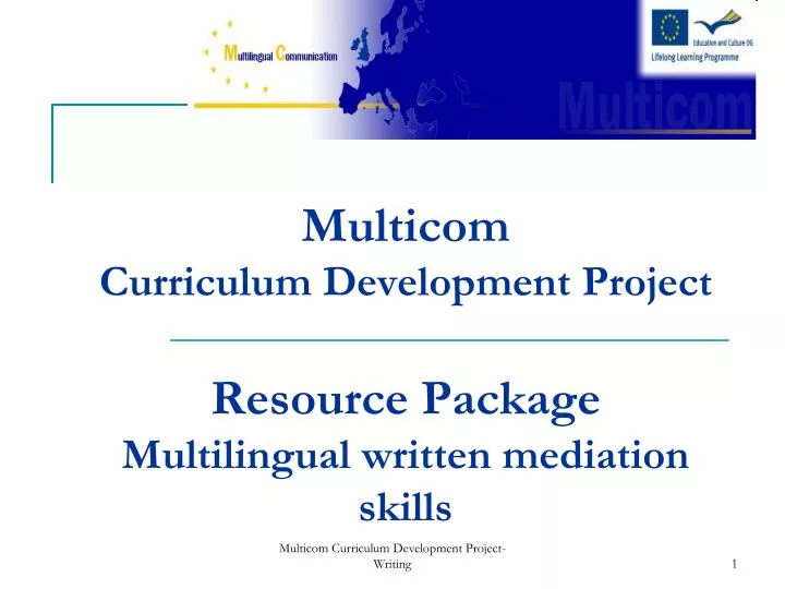 multicom curriculum development project resource package multilingual written mediation skills