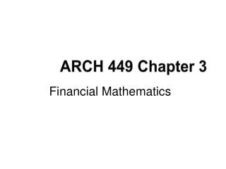 ARCH 449 Chapter 3