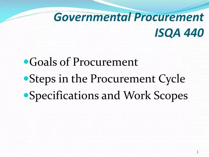 governmental procurement isqa 440