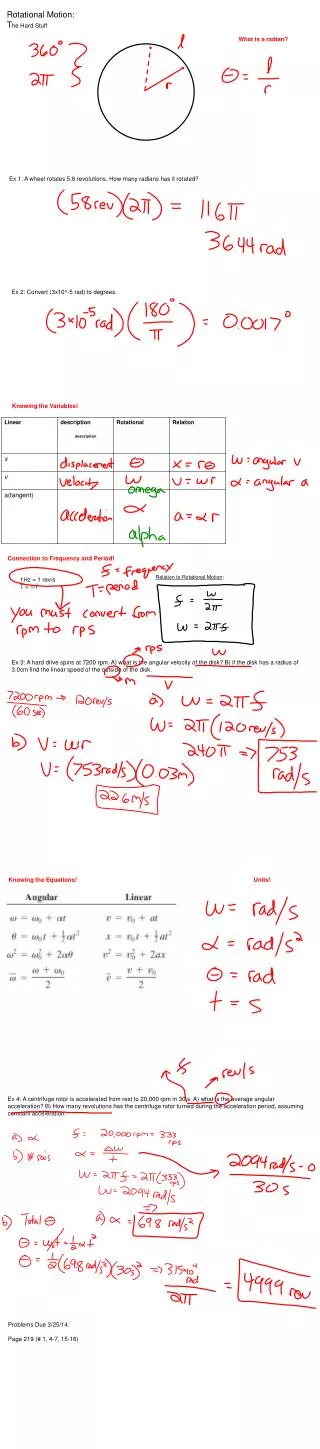 Rotational Motion: T he Hard Stuff