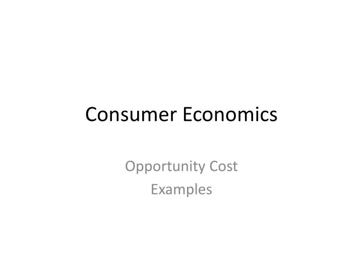 consumer economics
