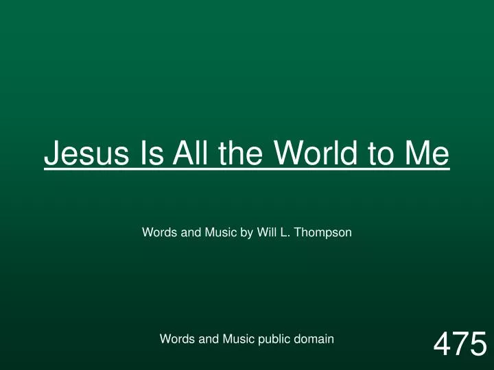 jesus is all the world to me