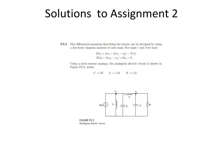 solutions to assignment 2