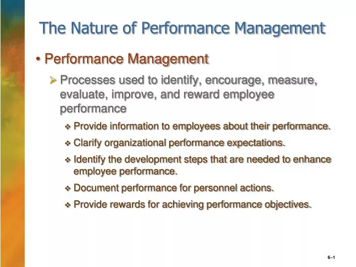 the nature of performance management