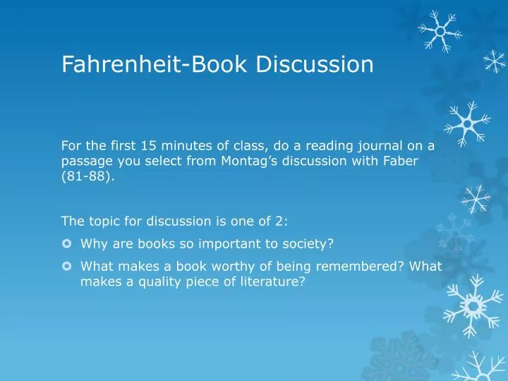 fahrenheit book discussion