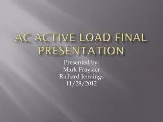 AC Active Load Final Presentation