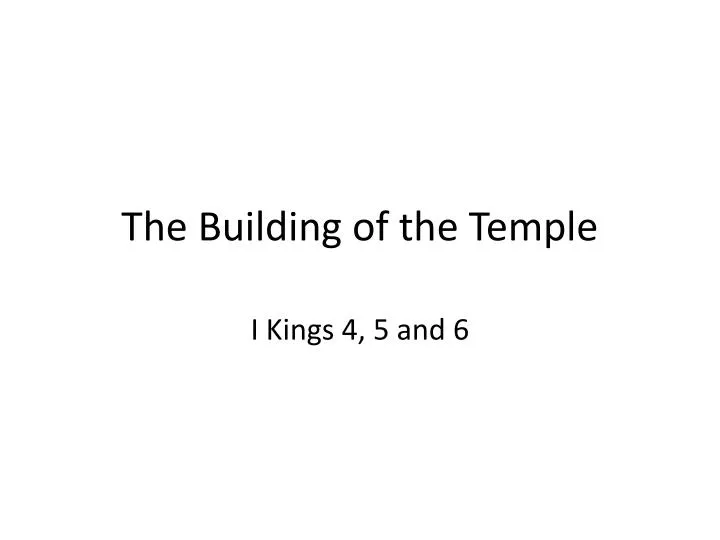 the building of the temple