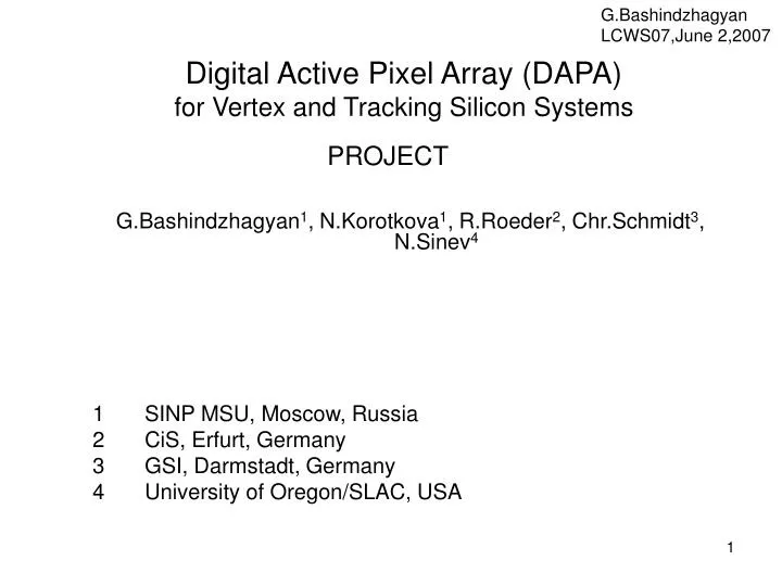 digital active pixel array dapa for vertex and tracking silicon systems