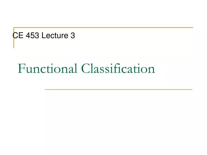 functional classification