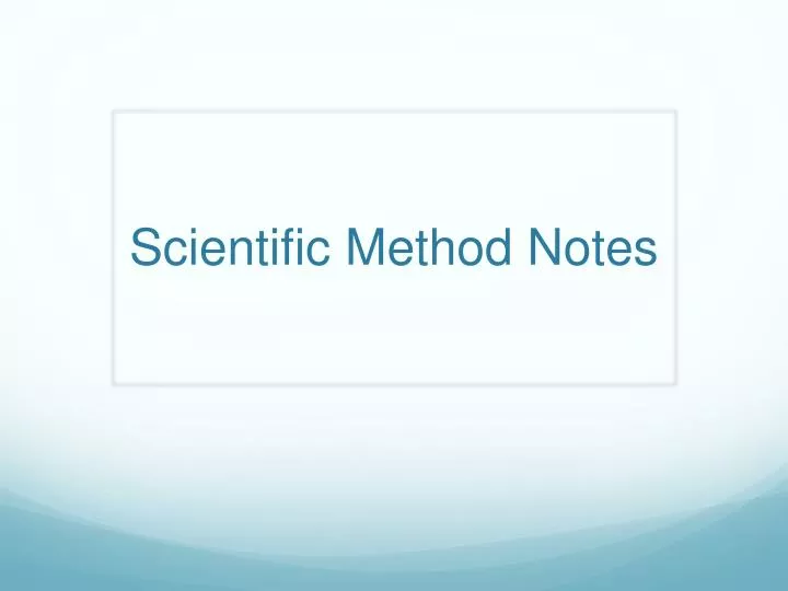 scientific method notes