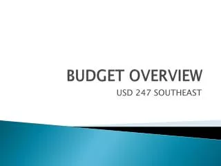 BUDGET OVERVIEW