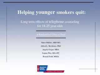 Helping younger smokers quit: