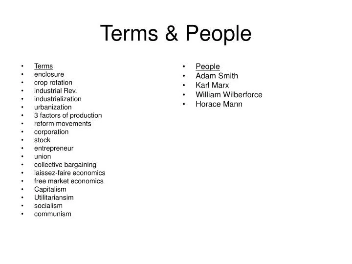 terms people