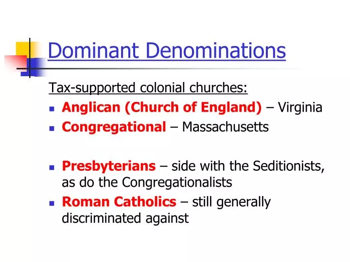 dominant denominations