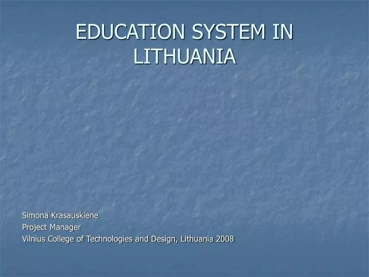 education system in lithuania
