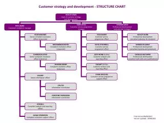 Customer strategy and development - STRUCTURE CHART