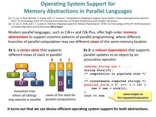 Operating System Support for Memory Abstractions in Parallel Languages