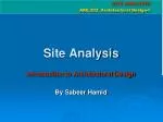 Site Analysis - slide 1