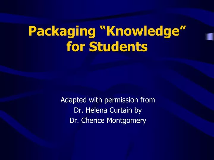 packaging knowledge for students