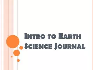 Intro to Earth Science Journal