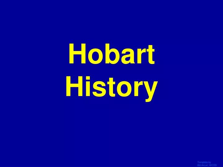 hobart history