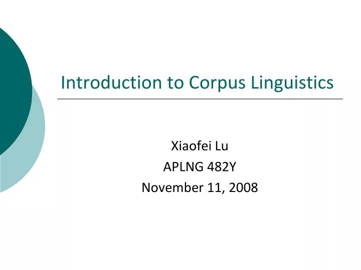 introduction to corpus linguistics