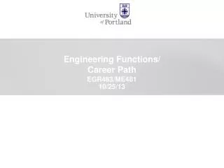 Engineering Functions/ Career Path