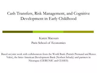 Cash Transfers, Risk Management, and Cognitive Development in Early Childhood
