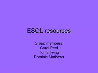 ESOL resources