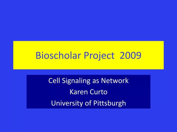 bioscholar project 2009