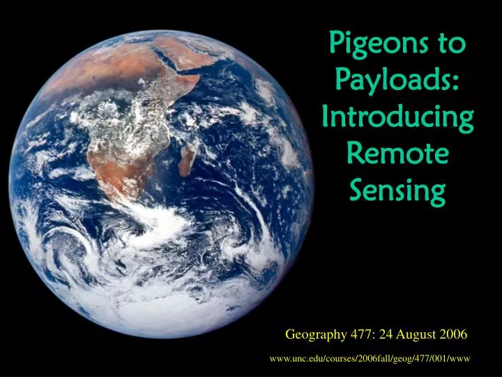pigeons to payloads introducing remote sensing