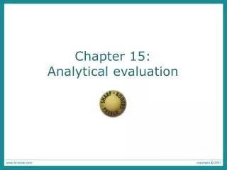 Chapter 15: Analytical evaluation