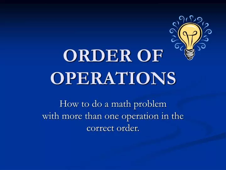 order of operations