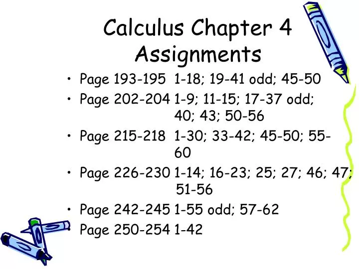 calculus chapter 4 assignments
