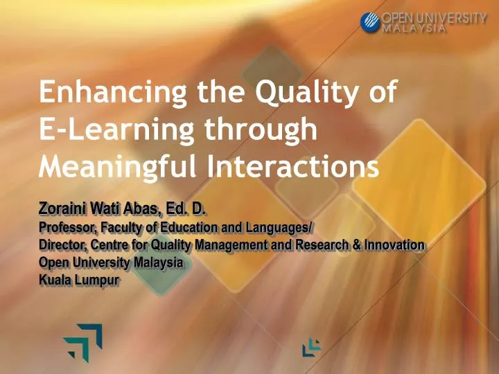 enhancing the quality of e learning through meaningful interactions