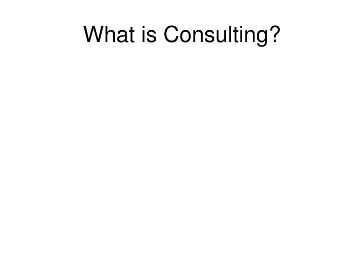 what is consulting