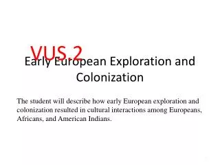 Early European Exploration and Colonization