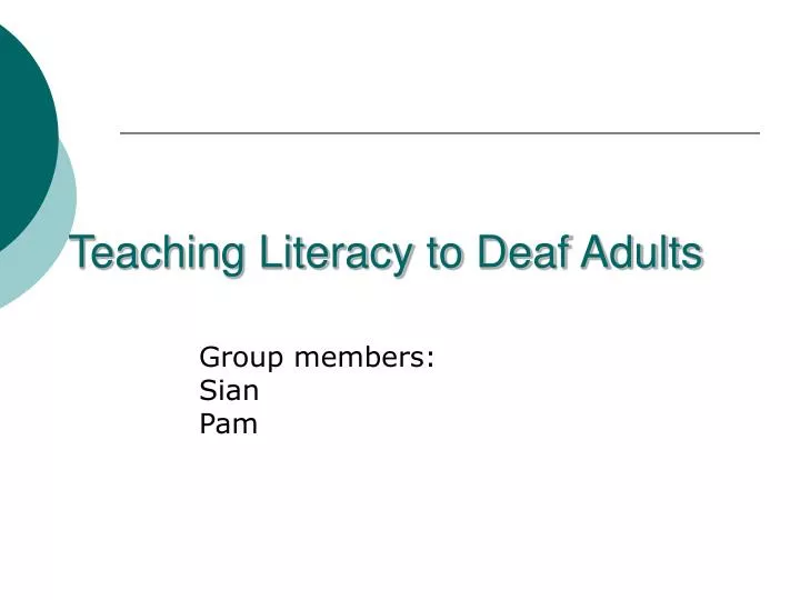 teaching literacy to deaf adults