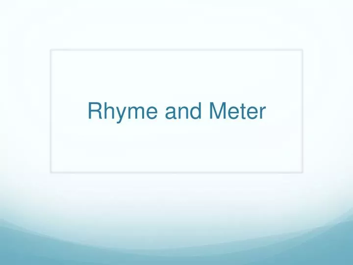 PPT Rhyme And Meter PowerPoint Presentation Free Download ID 6842754